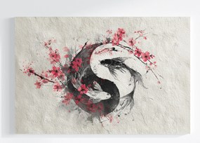 Canvas Koi Halak Yin Yang Japán Sakura Feng Shui Vászonkép 120x80