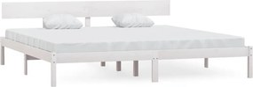 vidaXL fehér tömör fenyőfa ágykeret 200 x 200 cm