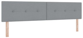 vidaXL Boxspring Ágy Mattal &amp; LED Fénnyel Szürke 200x200 cm Szövet
