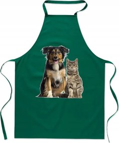Konyhai kötény nyomtatás Macska és Kutya Pár Ajándék Állatok