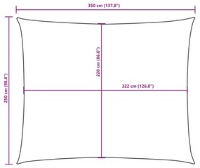 antracitszürke téglalap alakú oxford-szövet napvitorla 2,5x3,5m