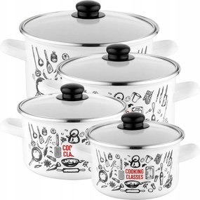 Edénykészlet Zománcozott edények Lengyel Kitchen 2,1L 3L 4,1L 5,3L
