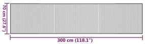 négyszögletű világos természetes bambusz szőnyeg 70 x 300 cm