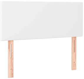 fehér műbőr rugós és LED-es ágy matraccal 120x190 cm