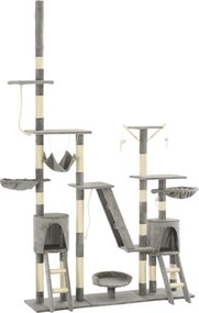 vidaXL szürke macskabútor szizál kaparófákkal 230-250 cm