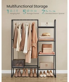 SONGMICS ruhatartó állvány, szabadon álló ruhafogas, fekete színben