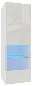 IZUMI 2 magasfényű fehér polcos, vitrines függesztett fali szekrény, 105 WH