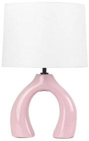 Rózsaszín kerámia asztali lámpa 43 cm ABBIE Beliani