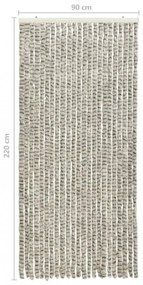 világos- és sötétszürke zsenília rovarfüggöny 90 x 220 cm