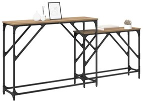 vidaXL Konzolasztal 2 pcs Artisan tölgy 100 x 28 x 75 cm Faanyag