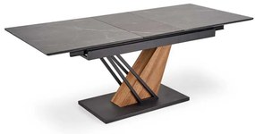 Sterzo étkezőasztal 160-200 x 90 cm, fekete / arany tölgy