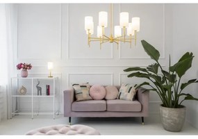 Argon 5055 - Csillár rúdon ABRUZZO 8xE14/7W/230V sárgaréz/zöld