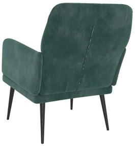 sötétzöld bársonyfotel 62x79x79 cm