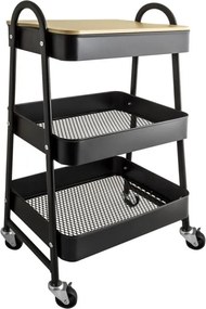 AWD Fekete kerekes polc