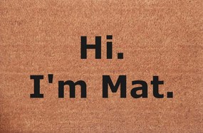 Vicces Bejárati Lábtörlő Köszöntés Szia. Mat vagyok.