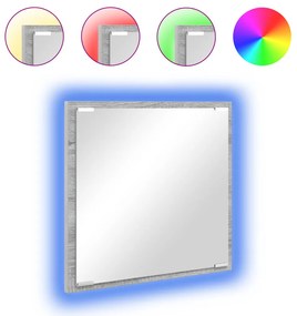 LED fürdőszoba tükör szürke sonoma 40x8.5x37 cm mérnöki fa