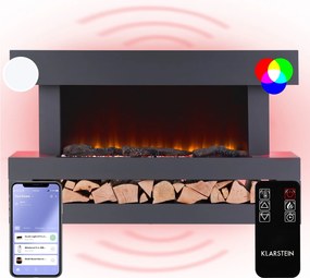 Klarstein Studio Light & Fire 3 Smart, kandalló, 1000/2000 W, MDF, WiFi Control