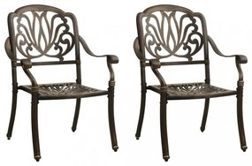 2 db bronzszínű öntött alumínium kerti szék