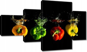Vászonkép 130x80 Négy színes paprika
