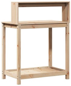 tömör fenyőfa ültetőasztal polccal 82,5 x 50 x 109,5 cm