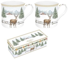 White Forest karácsonyi porcelán bögre szett 2 db-os dobozban