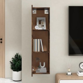 füstös tölgy színű falra szerelhető TV-szekrény 30,5x30x110 cm