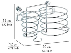 Hajszárító tartó és tányér, Wenko, Classic, 20 x 12 x 12 cm, rozsdamentes acél