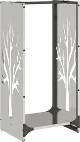 vidaXL rozsdamentes acél tűzifatároló 40x30x80 cm