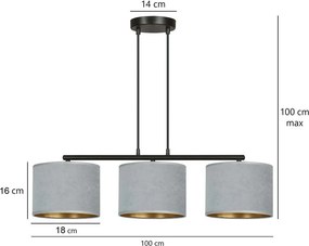 Emibig modern függeszték hilde fekete szürke emi1050/3