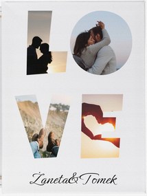 Vászonkép Ajándék Valentin nap Évforduló Képeink Love felirat