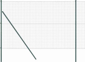 vidaXL Kerítés oszlopokkal Zöld 1,5 x 10 m Acél és PVC