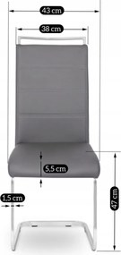 Szék szürke színben, műbőr kárpitozással. LOCA