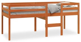 viaszbarna tömör fenyőfa magasított ágy 75x190 cm