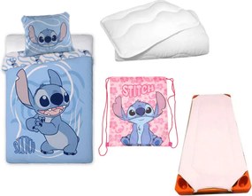 Disney Lilo és Stitch, A csillagkutya Whirlwind Pink Paradise gyerek, ovis ágyneműhuzat, derékalj, tornazsák és paplan/párna szett 100x135 cm 40x60 cm