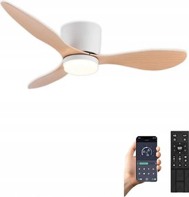 Mennyezeti Ventilátor Ventillátor 106 CM Távirányító App Led Lámpa Ventillátor Barna