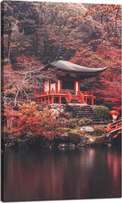 Vászonkép Fák Színes Japán Stílus Nyugalom 60x100 cm