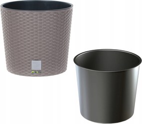 Kerek rattan kaspó 40x40x37cm mocca