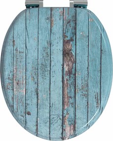 Lágy záródású WC ülőke Kék 44 x 38 cm MDF lap
