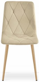 Világos bézs bársony étkezőszék LIBRA