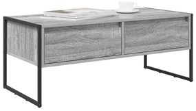 vidaXL Dohányzóasztal fiókkal Szürke Sonoma 100 x 46 x 40 cm Faanyag