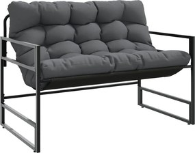 vidaXL antracitszürke acél kerti pad párnával 113 cm