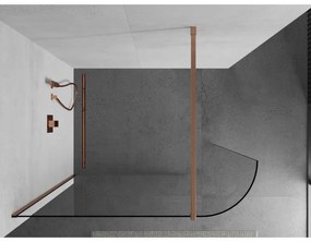 Mexen Kioto, Walk-In zuhany paraván 80 x 200 cm, 8 mm átlátszó üveg, réz matt profil, 800-080-101-65-06