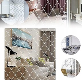 17 Öntapadós Falmatrica Tükörrel rombusz Diy,vízálló 50X50CM