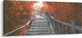Kép - Lépcsők a természetben, narancssárga (120x50 cm)