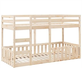 vidaXL tömör fenyőfa emeletes ágy 90 x 200 cm