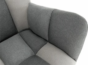 Dizájnos forgó fotel, patchwork/fekete, KOMODO