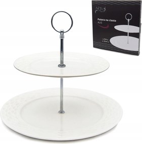 Porcelán patera kétszintes fehér Bella Fiore Alis Tragar