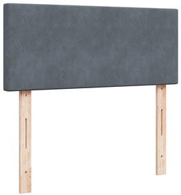 sötétszürke bársony ottomán ágy matraccal &amp; LED-ek 120x190cm