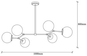 Damar Horizontal fekete függőlámpa - Opviq lights