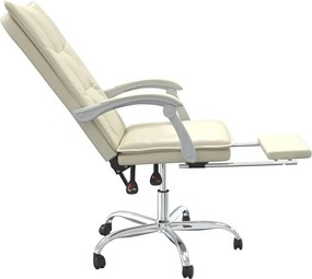 vidaXL krémszínű műbőr dönthető irodaszék